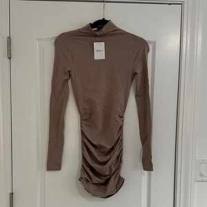 Forever 21 Long Sleeve Tan Dress